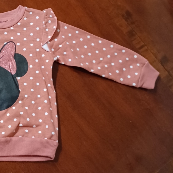 DISNEY JUNIOR MINNIE MOUSE LONG SLEEVE BOW 3T GIRLS KIDS TODDLER TOP 60% COTTON, - Picture 3 of 6